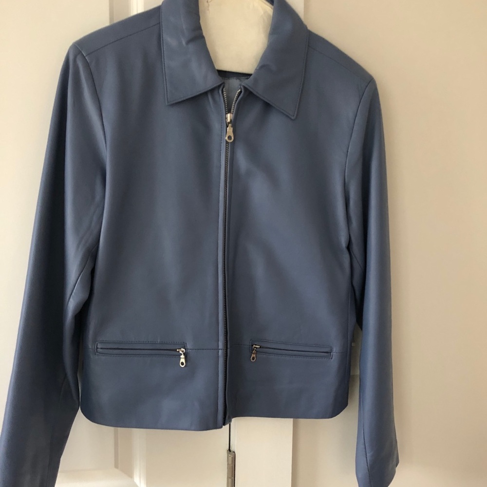 Saguaro Periwinkle Leather Jacket S